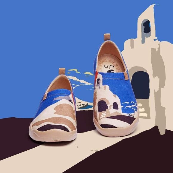 UIN Men's Walking Shoes Slip On Loafers (BLUE CITY) New No Box - Picture 3 of 9